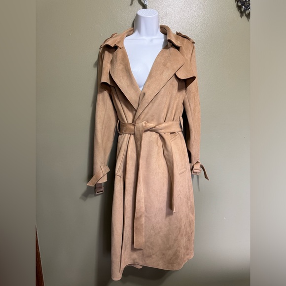 Zara Basic Outerwear Faux Suede Coat, Size M - Picture 1 of 6